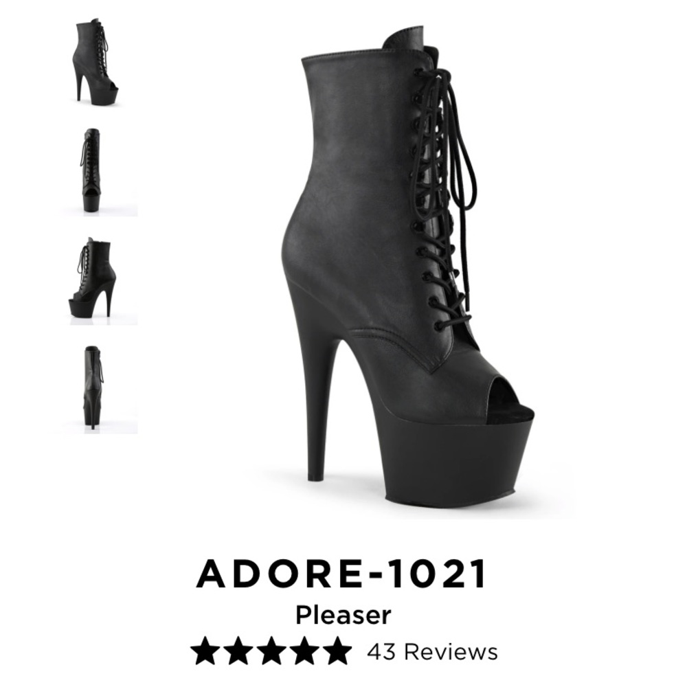 Adore black faux leather